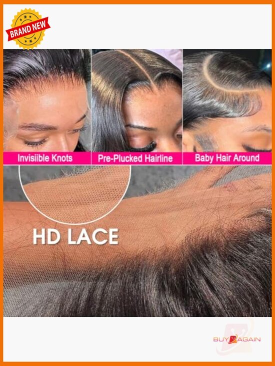 180% Density Body Wave Lace Front Wig Human Hair 13x6 Pre Plucked 32 Inch main image 5